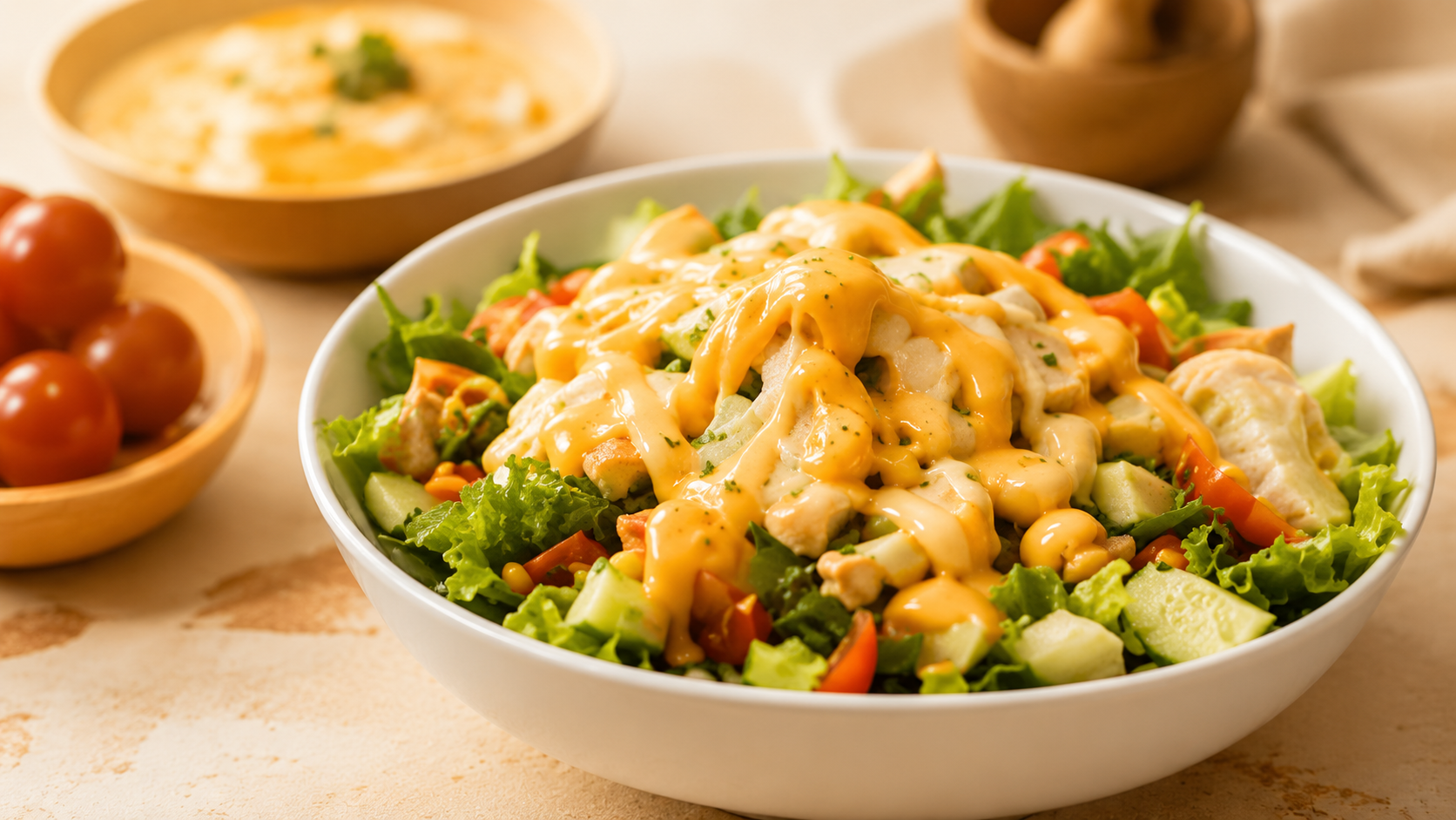 Salad trộn sốt trứng muối